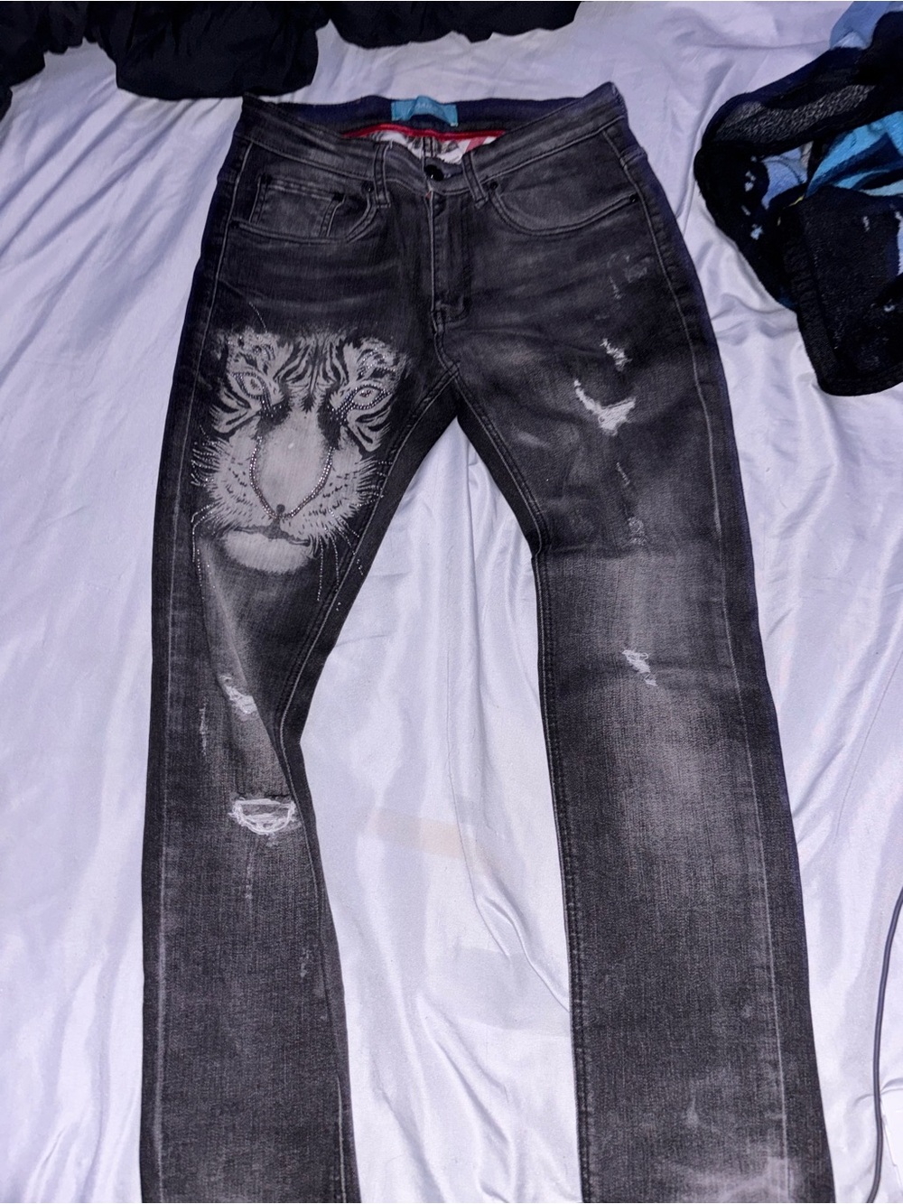 & Other Stories Black Washed Tiger Graphic Jeans